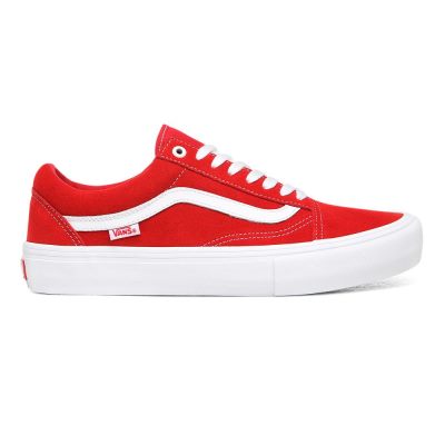Vans Old Skool Pro Suede - Erkek Spor Ayakkabı (Kırmızı Beyaz)